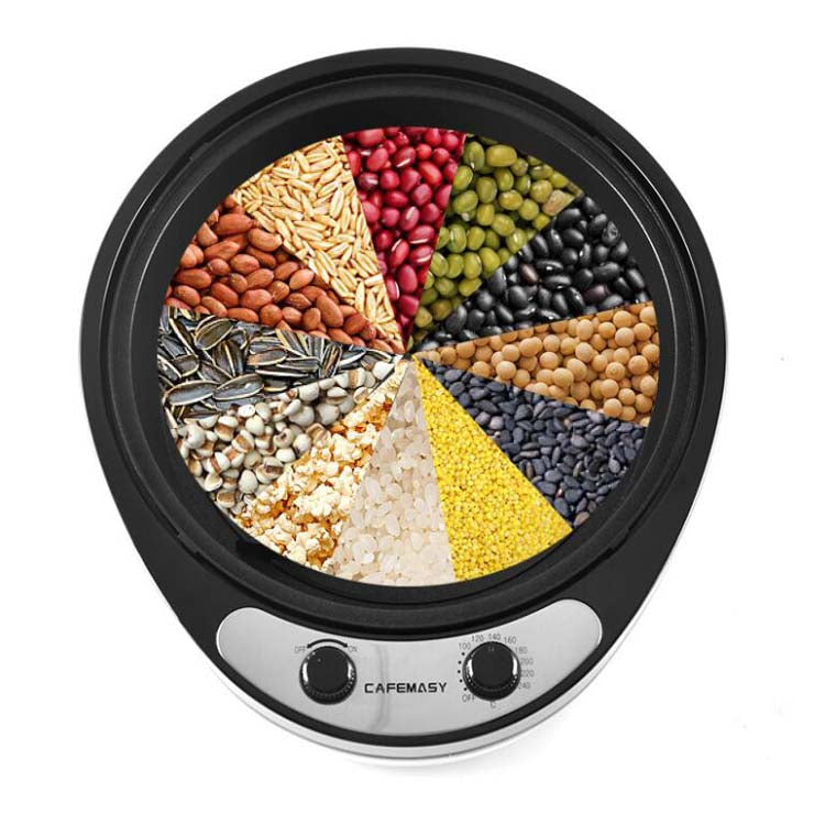 Coffee My Cup: Cafemasy food roaster with various grains, beans and seeds on a white background