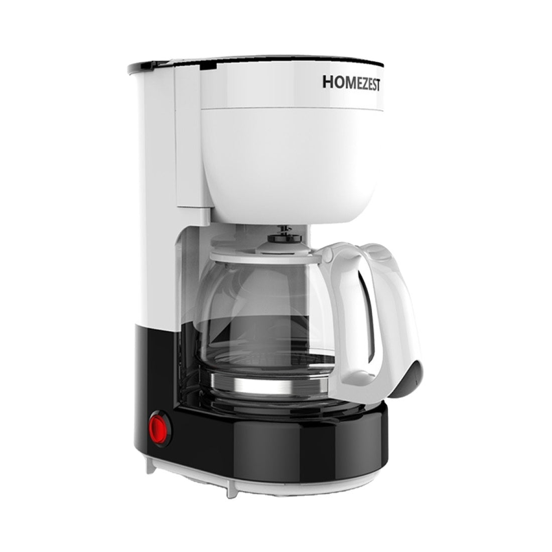 Coffee My Cup: Small Coffee Maker Kettle Automatic Mini Drip Coffee Maker: White and black coffee maker with clear glass carafe on a white background
