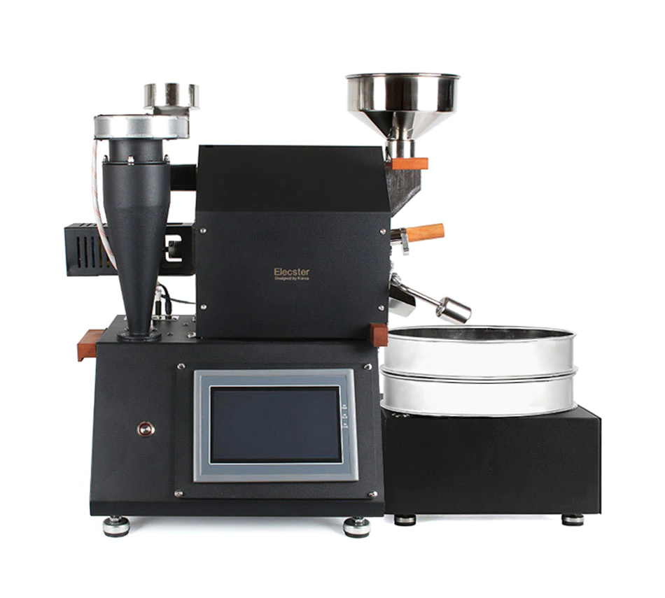Coffee My Cup: Coffee roasting machine with various components on a white background