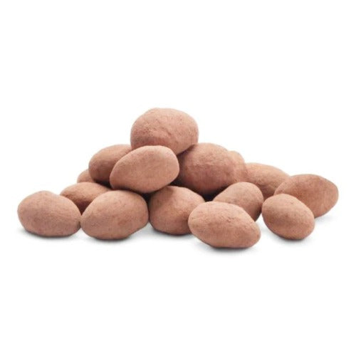 Coffee My Cup Sweet Treats Collection: Coco Yum Almonds Pile of brown stones on a white background