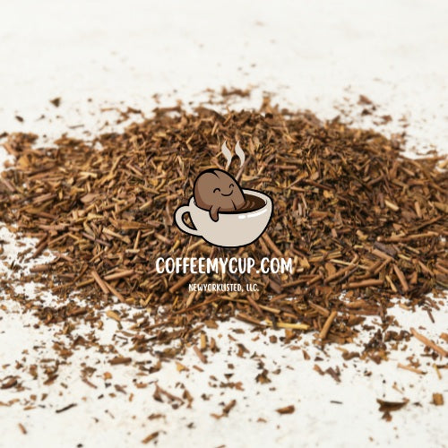Coffee My Cup Travel Indulgence Collection: Loose Hojicha Tea with the Coffee My Cup Logo