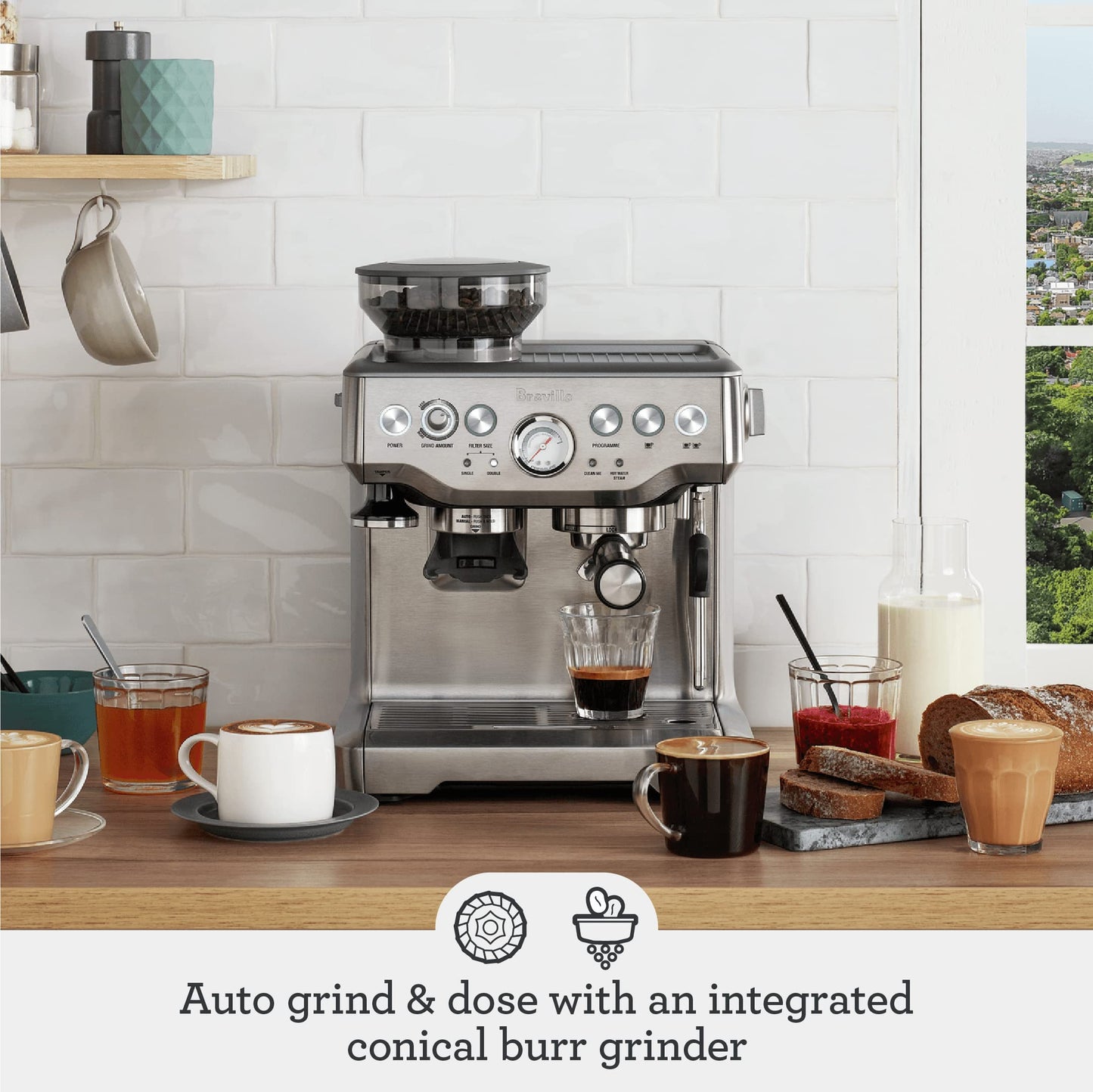 Coffee My Cup Brewmaster Collection: Breville Barista Express Espresso Machine BES870XL, Brushed Stainless Steel - Coffee My Cup