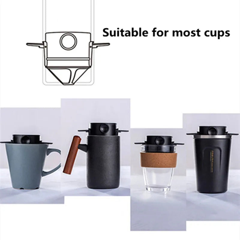 Coffee My Cup: Coffee brewing device compatible with various cups on a white background