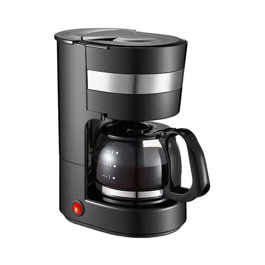 Coffee My Cup: Black coffee maker with glass carafe on a white background