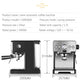 Coffee My Cup: Semi-automatic coffee machine with specifications and dimensions on a white background