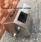 Coffee My Cup: Coffee Roaster metallic industrial component with transparent inspection window on a tiled floor.