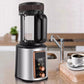 Coffee My Cup: Coffee roaster kitchen appliance on a kitchen counter with a cup of coffee in the background.