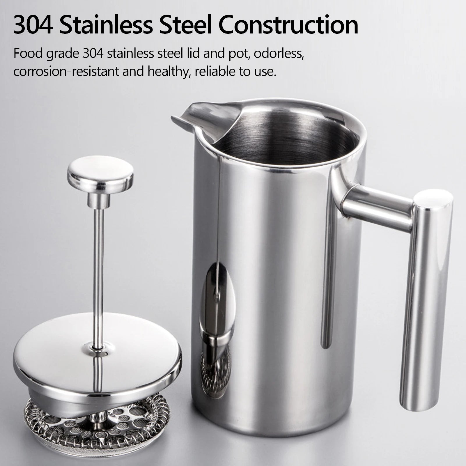Coffee My Cup: Stainless steel milk frothing pitcher with accessories on a gray background