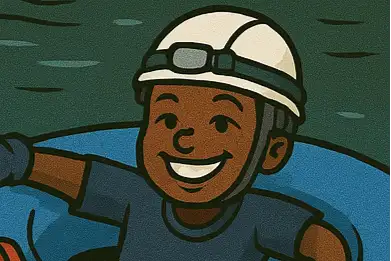 Three people on inflatable tubes in a river with 'Island Fun Coffee' tube.